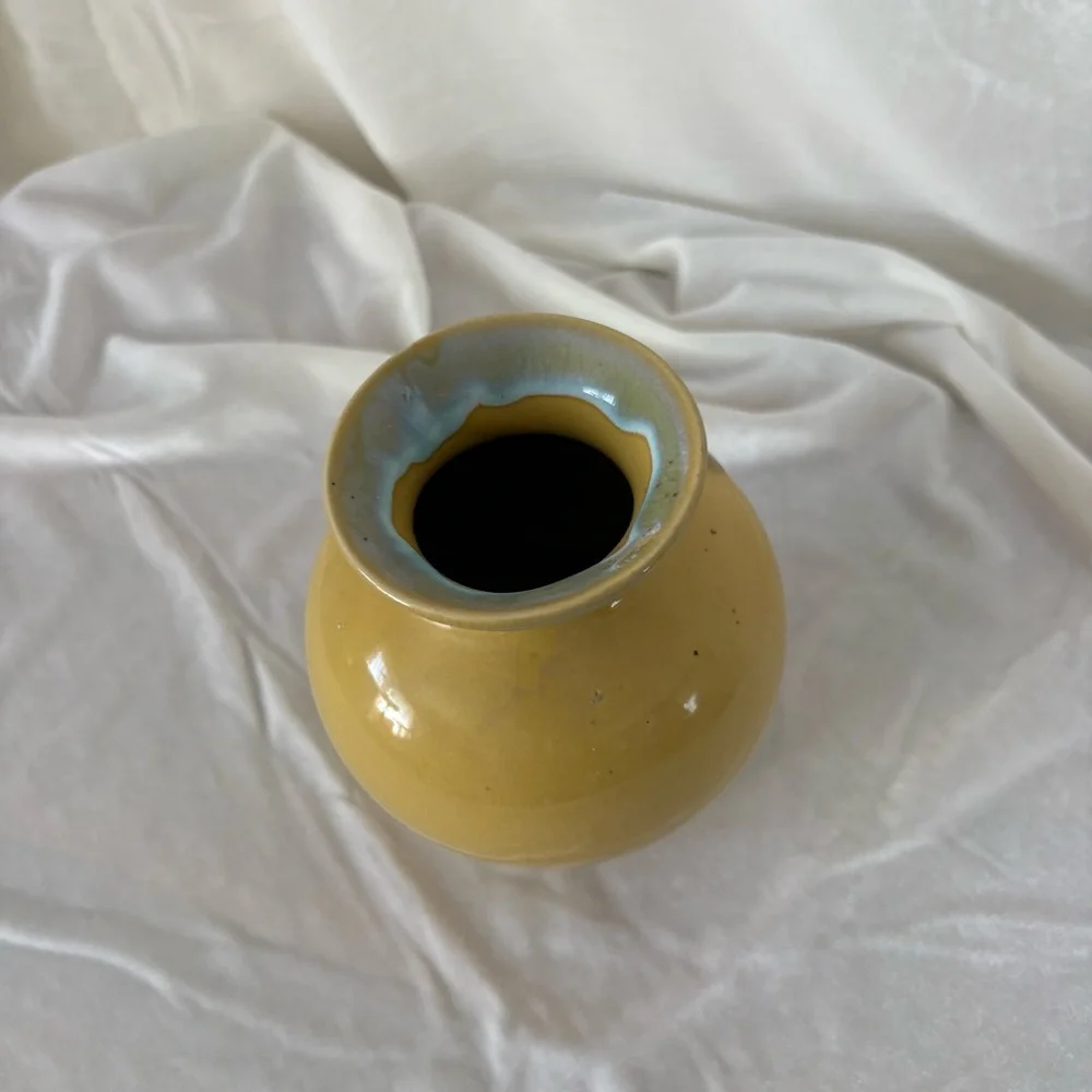 Vintage ceramic dragon fly vase home decor midcentury fairy 70s folk midcentury